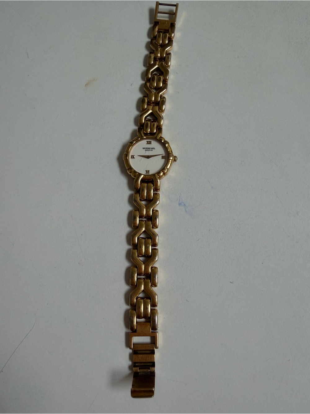 Raymond Weil Gold-Tone Linked Bracelet Women's Watch with White Dial